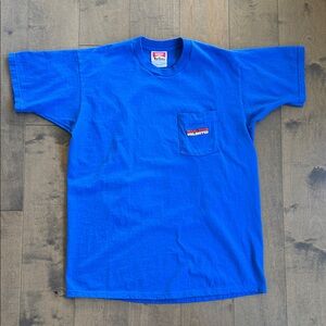 Vintage Marlboro Unlimited Wolf Graphic Pocket Blue Shirt 90s USA XL Promo